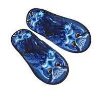 Pianelle Gufo Blu Comode Cotone Pantofole Morbide Scarpe Di Cotone Per Unisex Hotel Esterno L