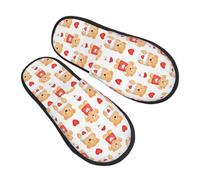 Pianelle Lettera D'Amore A Forma Di Cuore Con Orso Antiscivo Scarpe Da Casa Lavabili Pantofole Per Invernale Hotel Esterno L