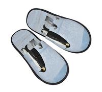 Pianelle Pinguino Dell'Antartide Che Cammina Sulla Neve Comode Cotone Pantofole Antiscivo Pantofole Per Unisex Hotel Esterno M