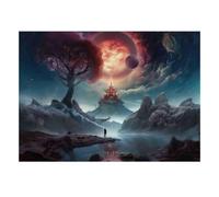 Pianeta Albero Castello Puzzle, 1000 Pezzi Gioco Interiore Adulto | 52x38cm Cartone, Esercizio Mentale, Finitura Superficie Liscia, Amanti D'arte, Riduzione Dello Stress