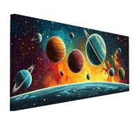 Pianeta Diamond Painting Adulti, 5D Diamantini Crystal Art Quadri Diamond Painting Sogno Motivo, Grande Pittura Diamante Kit Fai Da Te per Adulti 110x50cm, Decorazioni Parete Casa, Regalo Donna F-15