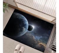 Pianeta Universo Zerbino 50 X 80 Cm, Tema Del Cielo Stellatotappeto Entrata Interno, Resistente Sporco, Antiscivolo E Essorbente, Grigio Scuro Morbido Resistente Lavabile In Lavatrice