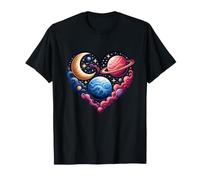 Pianeti Cosmici Saturno Luna Astronomia Universo Maglietta