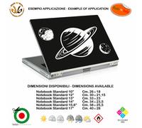 Pianeti cosmo planet adesivo notebook tablet sticker pvc cropped black white