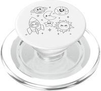 Pianeti del cosmo dell'astronauta del razzo spaziale da colo PopSockets PopGrip per MagSafe