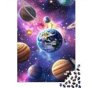 Pianeti del Sistema Solare Puzzle 1000 Pezzi Carta per Adulti Spazio Via Lattea Stimola la Concentrazione Gioco di Famiglia Relax Arredo Regalo 52x38cm/1000pcs
