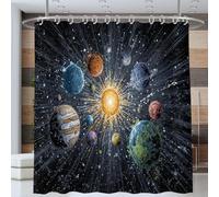 Pianeti Del Sistema Solare Spaziale Tenda Doccia, Universo Fantasy Tenda Doccia Impermeabile, Lavabile Bagno Tendas per Bagno Dormitorio Famiglia Hotel 180 * 200cm, Multicolore