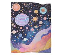 Pianeti dell'universo e Galassie Coperta Coperta Per Adolescente Stile Art Nouveau Coperta Stampata Soffice Coperta in Peluche,morbida E Confortevole,adatta Per Divano Letto 40x50inch(100x130cm)