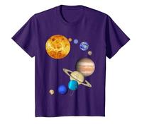 Pianeti nel Sistema Solare con Plutone - Scienza Maglietta, Bambini, Viola, 2 Anni