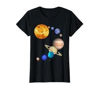 Pianeti nel Sistema Solare con Plutone - Scienza Maglietta, Donna, Nero, S
