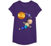 Pianeti nel Sistema Solare con Plutone - Scienza Maglietta, Ragazze, Viola, S