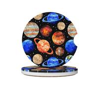 Pianeti Solare Mercurio Venere Terra Confezione da 2 Sottobicchieri assorbenti in ceramica per auto Sottobicchieri antiscivolo per auto Accessori per portabicchieri p