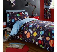 Pianeti Stars Set Copripiumino Singolo Spazio Letto Cameretta Bambini 2-in-1