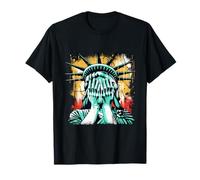 Piangendo, statua, di, libertà, coprire, lei, volto, america, uomo, donna Maglietta