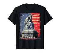 Piangere Statua della libertà USA America Bandiera WTF pianto Americano Maglietta