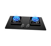 Piani Cottura For Camper, Piano Cottura A Gas A 2 Fuochi, Fornello Da Banco Con Anello Di Fuoco Da 5,2 KW, Griglia For Pentole In Ghisa Con Vetro Temperato(NG)