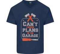 Piani In Garage Falegname Fai Da Te Professionista Uomo T-Shirt In Cotone A V