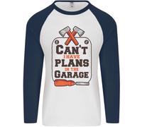 Piani IN The Garage Carpenteria Fai da Te Artigiano Uomo L/S Baseball T-Shirt