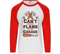 Piani IN The Garage Carpenteria Fai da Te Artigiano Uomo L/S Baseball T-Shirt
