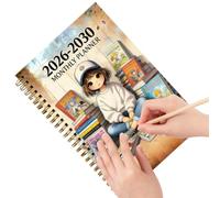 Pianificatore Annuale Agenda Calendario con Rilegatura a e Linguette | Planner Pluriennale 2026-2030 Per Studenti, Scuola, Università, Ufficio, Casa, Lavoro, Studio, Appuntamenti