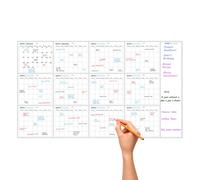 Pianificatore Della Scrivania - Calendario Murale Cancellabile | Grande Calendario Murale Non Datato | Per Casa, Ufficio, Calendari Per Insegnanti E Organizzatori Personali - Edizione Scatola Piegata,