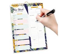 Pianificatore settimanale dei pasti, 52 fogli, pianificatore di orari, blocco note organizer per alimenti, per dieta , perdita di peso, cucina, casa, famiglia, donne, uomini e shopping
