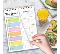 Pianificatore settimanale di pasti e lista della spesa | Planner settimanale a 52 fogli - blocco note organizer per alimenti - per cena cibo sano perdita di peso 20 x 15 cm