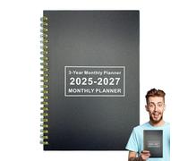 Pianificazione annuale 2025-2027 - Pianificatore mensile di 3 anni | Elegante libro 'organizzazione con disposizione strutturata per obiettivi, agenda personale e professionale | Studio del pianif