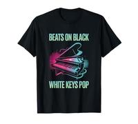 Pianista BEATS ON BLACK Pop Fans Teens Artists Pianist Maglietta