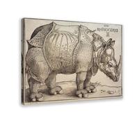 PIANK The Rhinoceros by Albrecht Dürer - Poster su tela, decorazione da parete per camera da letto, ufficio, stanza, regalo, 50,8 x 76,2 cm