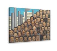 PIANK Workers by Tarsila Do Amaral, poster su tela, decorazione da parete, per camera da letto, ufficio, stanza, regalo, cornice 50,8 x 76,2 cm