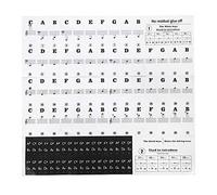 Piano adesivi Music Sheet Black White Numbers Notes Childrens per principianti tastiera PVC per l'apprendimento facilmente applicabile