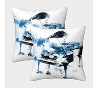 Piano Art Design-watercolor Musical Theme Federe Cuscini Per Divano Decorative Available All Seasons Fodere Per Cuscini 2 Pezzi Quadrate Moderna Del Divano Arredamento 50x50cm