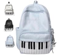 Piano Backpack for Women Nylon Polka Dot Cute Backpack Stylish Daypack with Large Capacity for Campus Commute,Work,Travel (Blue)