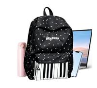 Piano Backpack Kids, Large Capacity Piano Print Bag, Cute School Backpack