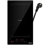 Piano Cottua a Induzione 2 Fuochi, Fornello Induzione con Controllo Touch, Timer, Sicurezza Bambini, Nero