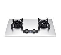 Piano Cottura A Gas 2 Fuochi, Piano Cottura A Gas Da Tavolo In Acciaio Inossidabile E Incorporato Doppio Combustibile GPL/NG Facile Da Pulire For Camper, Con Tubo Flessibile E Morsetto,5.2KW (Color :