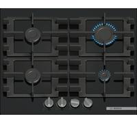 Bosch Serie 4 PNP6B6K40 , Piano cottura a gas, 60 cm, Vetro temperato, Nero