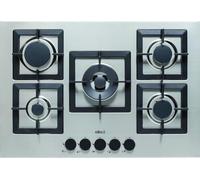 Piano Cottura a Gas 5 Fuochi, Tripla Corona, Griglie in Ghisa, Colore Inox, Misure esterne 75X51 cm, Accensione elettronica sottomanopola, Valvola di sicurezza gas, Elleci PIAP751INCS