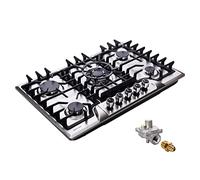 Piano cottura a gas 76,2 cm, 5 fuochi incorporati in acciaio inox piano cottura a gas GPL/NG convertibile piano cottura a gas doppio combustibile DM5722