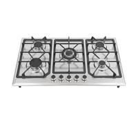 Piano cottura a gas a 5 fuochi, fornello a gas da incasso, Autark da campeggio con protezione della fiamma, cinque fuochi, fornello a gas per casa, camper, 86 x 51 x 12 cm