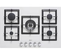 Piano cottura a gas ad incasso 5 fuochi colore bianco plano 75 cm pgsp75168cs elleci