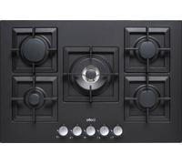Piano cottura a gas ad incasso 5 fuochi colore nero plano 75 cm pgsp75140cs elleci