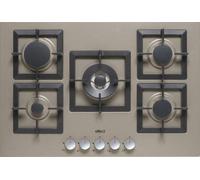 Piano cottura a gas ad incasso 5 fuochi colore tortora plano 75 cm pgsp75143cs elleci