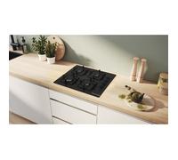Bosch POP6B6K30, Serie 2, Piano Gas, 4 Fuochi, 60 cm, Vetro Temperato Nero