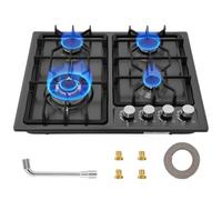Piano cottura a gas da 60 cm, piano cottura a gas integrato in acciaio inox, 4 fuochi con kit di conversione NG/GPL, piano cottura a gas integrato, protezione termocoppia e facile da pulire