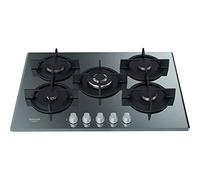 Piano Cottura a Gas da 73 cm, N° 5 Fuochi, colore Nero Specchio