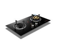 Piano cottura a gas da incasso a 2 fuochi con vetro temperato, fiamma forte per una cucina efficiente, compatibile con GPL/NG