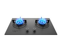 Piano cottura a gas da incasso con 2 fuochi, superficie in vetro temperato per una facile pulizia, compatibile con GPL/NG Dual Fuel ideale per camper e cucine compatte