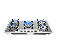 Piano cottura a gas di alta qualità, 5 bruciatori a gas con bruciatore wok 3/2,75/1,75/1 kW, accensione elettronica a impulsi, protezione fiamma, professionale Gas Stove per casa, cucina, ristoranti